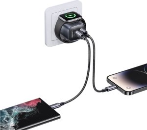 Ładowarka Usams Ładowarka sieciowa USAMS CC293 T67 20W   iWatch 1xUSB-C 1xUSB-A tarnish 3