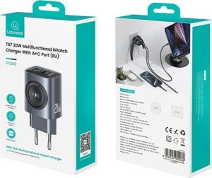 Ładowarka Usams Ładowarka sieciowa USAMS CC293 T67 20W   iWatch 1xUSB-C 1xUSB-A tarnish 6