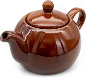 Czajnik 1L Dzbanek z podgrzewaczem zestaw z 2 kubkami Imbryk Brązowy Połysk Tragar T-56 3