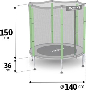 Trampolina ogrodowa Neo-Sport NS-04Z240F z siatką zewnętrzną 4.5 FT 140 cm 3