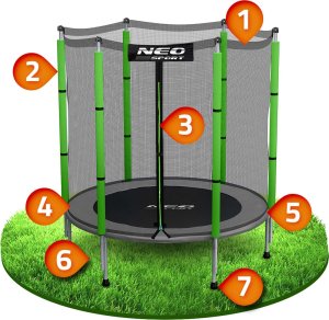 Trampolina ogrodowa Neo-Sport NS-04Z240F z siatką zewnętrzną 4.5 FT 140 cm 8