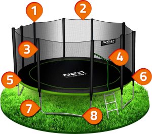 Trampolina ogrodowa NEO SPORT NS-15Z231 z siatką zewnętrzną 15 FT 465 cm 9