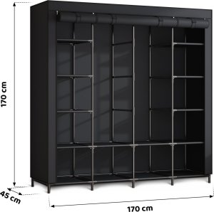 Duża szafa tekstylna Massido MS-804 czarna 3