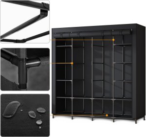 Duża szafa tekstylna Massido MS-804 czarna 4