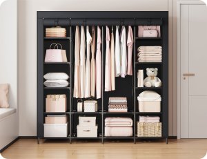 Duża szafa tekstylna Massido MS-804 czarna 5