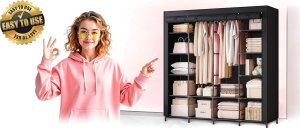 Duża szafa tekstylna Massido MS-804 czarna 7