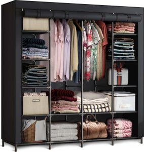 Duża szafa tekstylna Massido MS-804 czarna 8