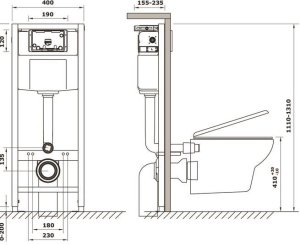 Zestaw podtynkowy Cersanit Zip miska WC wisząca z deską wolnoopadającą i stelaż podtynkowy z przyciskiem spłukującym chrom błyszczący (S701-561) 2