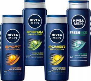 NIVEA MEN Żel pod prysznic męski zestaw żele 4 szt 1