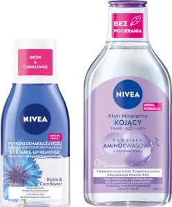 NIVEA Płyn micelarny delikatny 400ml + Dwufazowy do demakijażu oczu 125ml 1