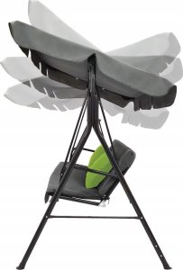 Huśtawka ogrodowa CASPI 3-osobowa ławka bujana szara 2