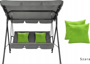 Huśtawka ogrodowa CASPI 3-osobowa ławka bujana szara 8