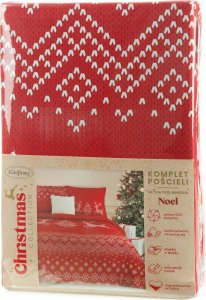 Pościel świąteczna z satyny bawełnianej NOEL 160X200 70X80X2 czerwona 2