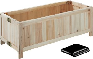 podwyższona grządka Blomster, składana, 30l, w tym folia, 70x30x25cm - brązowy 1