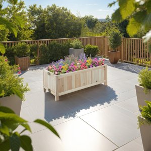 podwyższona grządka Blomster, składana, 30l, w tym folia, 70x30x25cm - brązowy 3