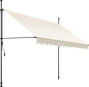 Markiza zaciskowa z korbą ręczną, regulowana wysokość - 300 x 180 cm, beżowy 1