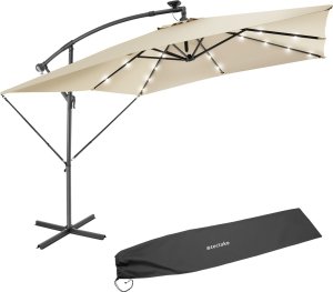 Parasol Sunna LED-Solar z korbą 2,5 x 2,5 m - beżowy 1