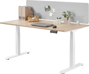 Przegroda akustyczna na biurko z zaokrąglonymi narożnikami - 160 x 40 cm, szary 2