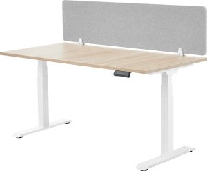 Przegroda akustyczna na biurko z zaokrąglonymi narożnikami - 160 x 40 cm, szary 3