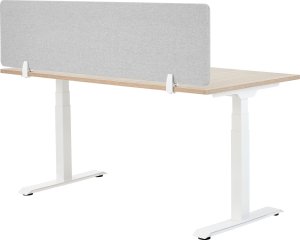 Przegroda akustyczna na biurko z zaokrąglonymi narożnikami - 160 x 40 cm, szary 4