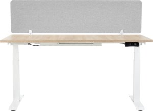 Przegroda akustyczna na biurko z zaokrąglonymi narożnikami - 160 x 40 cm, szary 5