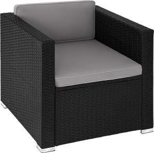 Rattanowy zestaw wypoczynkowy Lignano z 2 fotelami - czarny 3