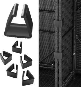 Rattanowy zestaw wypoczynkowy Lignano z 2 fotelami - czarny 10