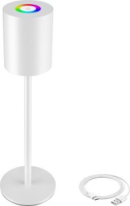 Retro lampa stołowa Corly, LED, 7 kolorów światła, możliwość ściemniania - biały 1