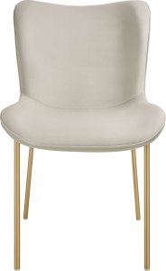 Krzesło tapicerowane Tessa - aksamit beżowy/złoty, Zestaw 6 sztuk 6