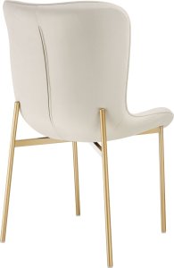 Krzesło tapicerowane Tessa - aksamit beżowy/złoty, Zestaw 6 sztuk 7