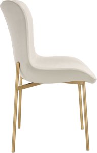 Krzesło tapicerowane Tessa - aksamit beżowy/złoty, Zestaw 6 sztuk 8