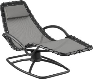 Leżak ogrodowy Toulon, ergonomiczny, funkcja kołysania - szary 1