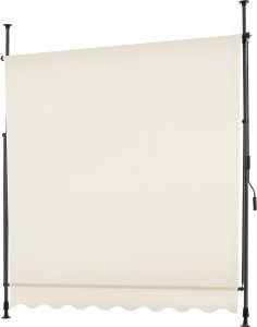 Markiza zaciskowa z korbą ręczną, regulowana wysokość - 200 x 180 cm, beżowy 4