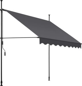 Markiza zaciskowa z korbą ręczną, regulowana wysokość - 200 x 180 cm, czarny/szary 1
