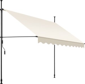 Markiza zaciskowa z korbą ręczną, regulowana wysokość - 250 x 180 cm, beżowy 1