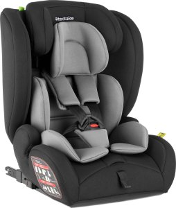 Fotelik samochodowy Emely, 5-punktowe pasy bezpieczeństwa, homologacja i-Size, z ISOFIX - ciemnoszaro-czarne 1