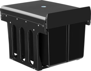 Kosz na śmieci Ashlyn, 2 komory, 30 litrów, prowadnice teleskopowe - czarny 3