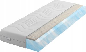Materac piankowy Aqua + Lateks 80x190 16cm | LATEX | Dwustronny H2/H3 | Pikowany pokrowiec | 1