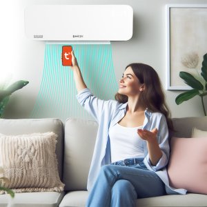 Kurtyna Powietrzna Szklana Grzejnik Energooszczędny Wifi Pilot 2000W 5