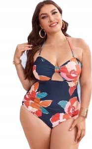 Strój kąpielowy jednoczęściowy plus size kwiaty 4XL 1