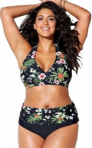 Strój kąpielowy plus size kwiaty push up L 1