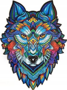 Puzzle Drewniane Dla Dorosłych Kolorowy Wilk 1