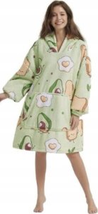 Bluza pluszowa z kapturem zielona comfy koc oversize ciepła tosty awokado 1