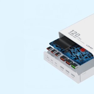 Ognioodporna Ładowarka 120W 6 portów USB A i C Ldnio Q605 white idealna do domu i biura 8