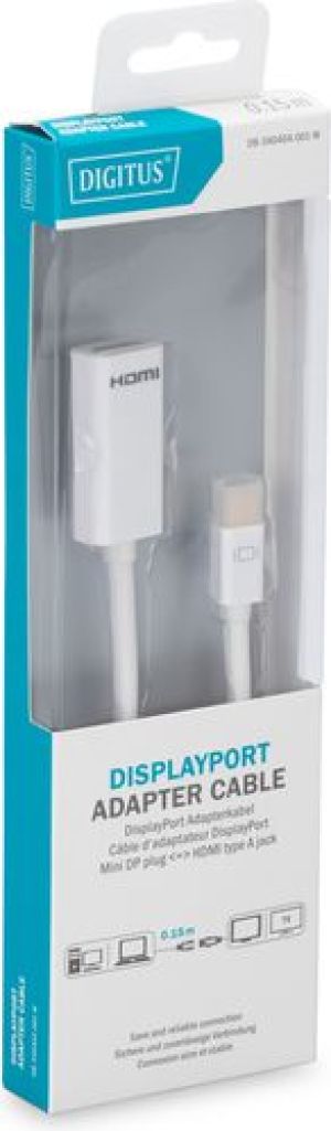 Adapter AV Digitus DisplayPort Mini - HDMI biały (DB-340404-001-W) 2