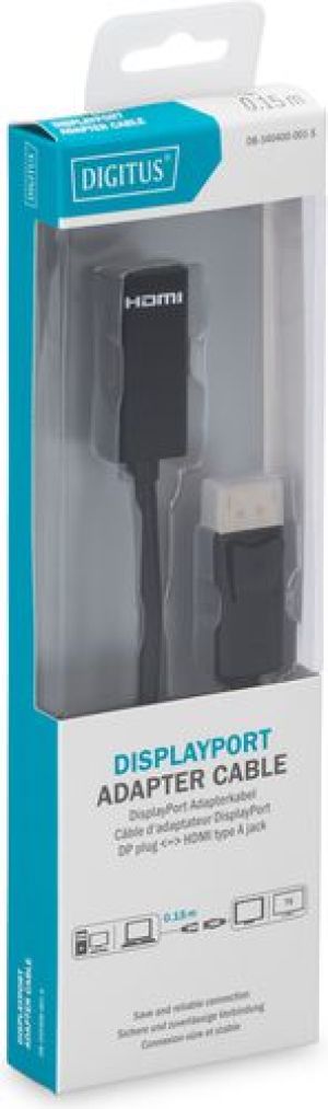 Adapter AV Digitus DisplayPort - HDMI czarny (DB-340400-001-S) 2