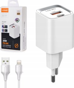 Ładowarka USB 20W PD QC3.0 kabel USB-A Lightning LDNIO A2318C_UL 1