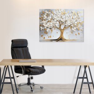 OBRAZ DO SYPIALNI SALONU KUCHNI KWIATY DRZEWO 3D NA PŁÓTNIE ŚCIANĘ 60x40 2