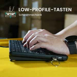 Klawiatura Perixx PERIBOARD-525 DE B Mini-USB-klawiatura z touchpadem czarny 5