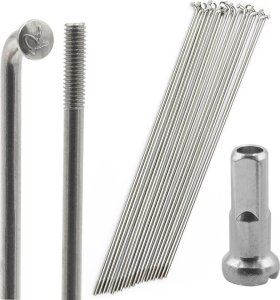 Zestaw 18 szt. - Szprychy Pillar Richman S13 2,3 mm srebrne + nyple 1